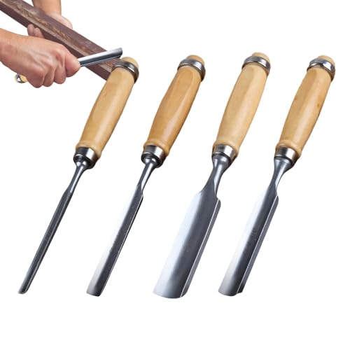 Gouge à sculpture sur bois, ciseaux à sculpter pour le bois | Ensemble de ciseaux à bois multifonctionnels - Ensemble d'outils de sculpture sur bois 4X, outils à main portables pour bois tendre, bois