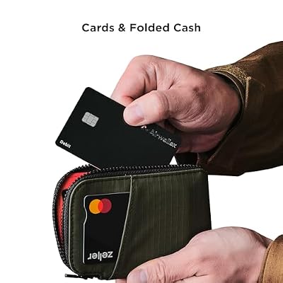 ALPAKA Zip Card Pouch - Holds 12-20 Cards, Cash Made With Weatherproof Fabric, YKK Zipper, RFID Blocking Card Wallet and Coin Pouch for Men