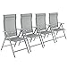 SONGMICS Gartenstühle, 4er Set, Klappstuhl, Outdoor-Stühle mit robustem Aluminiumgestell, Rückenlehne 8-stufig verstellbar, bis 150 kg belastbar, grau GCB30GY