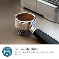 PHILIPS Barista Brew Halbautomatische Espressomaschine - Einfacher & doppelter Espresso + Americano Taste, 250g Bohnenbehälter, Intuitive Führung, Kalibriertes Stampfen, Metall Silber (PSA3218/01) – Ansicht 6