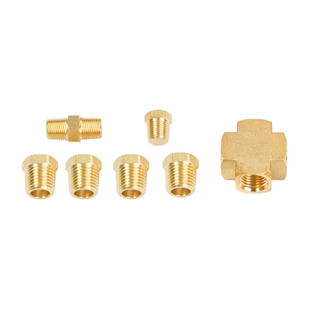 4Pcs Thread Adapters with Locking Screw and Double Threaded Screw Compatible with Fittings Featuring 1/8 Inch 27 NPT Female Thread and 1/4 Inch 18 NPT Male Thread