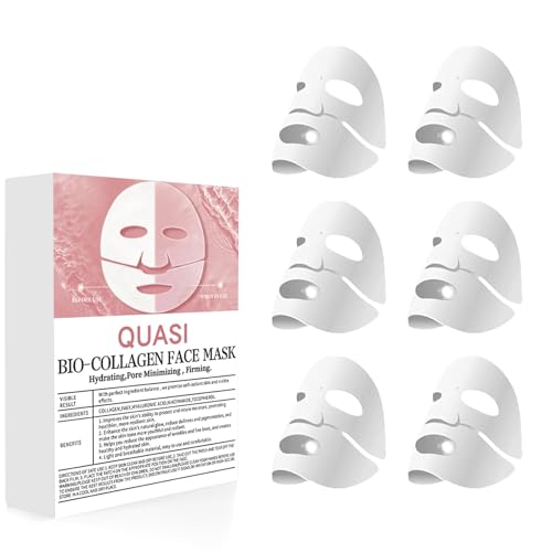 QuasiBio Collagen Face Mask Overnight, Firm Skin Deep Hydrating Mask, Facial Skincare Wrinkle Patches for Wrinkle Reduction and Pore Minimization, 6 Pcs