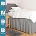 Dorm Bed Skirt, Twin XL 32 Inch Drop, Extra Long Ruffled with Split Corner, College Room Essentials, Space Grey