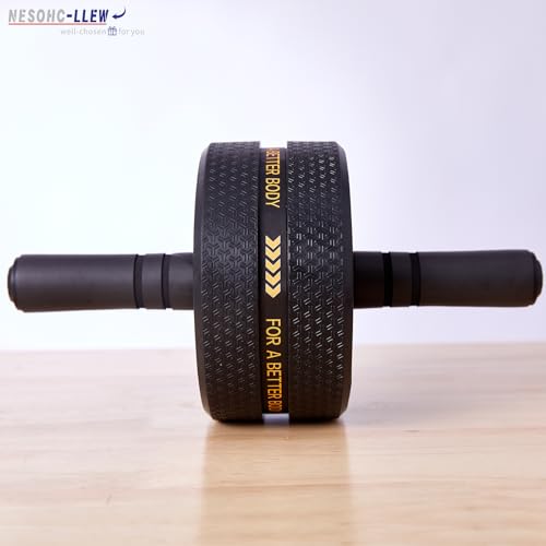 NESOHC-LLEW Upgraded Ab Roller Wheel. Abdominal Training Roller for Men/Women, Abdominal Wheels Widened to 3.4 \", Rubber Tread of The Abdominal Wheel Upgraded, Max Weight 490 lbs