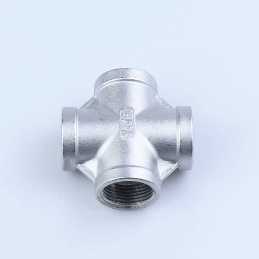 Accesorio for tubería de fundición, 1 pieza, conector de tubería de cuatro vías de acero inoxidable 304 con rosca hembra de 1/4'', 3/8'', 1/2'', 3/4'', 1'', 1-1/4'' y 2'' de igual diámetro.(1.25 Inch)