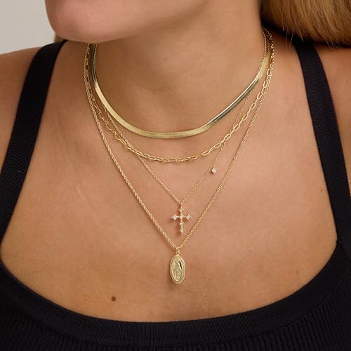 18K Gold Virgin Mary Necklace - Medallion Necklace - Miraculous Medal Coin Necklace for Women Religious Necklace2