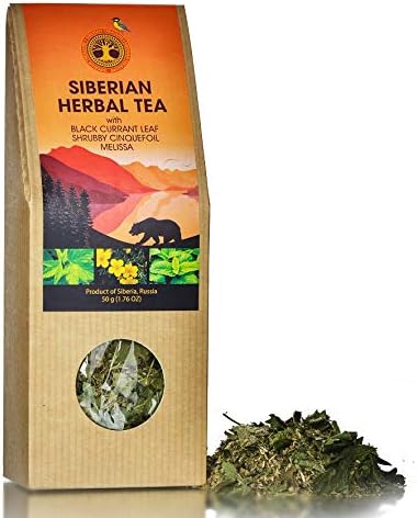 Siberian Herbal Leaf Tea with Black Currant Leaf, Shrubby Cinquefoil, Melissa
