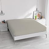 MB HOME ITALY Prześcieradło z gumką z rogiem 35 cm, jasnoszare, podwójne Maxy