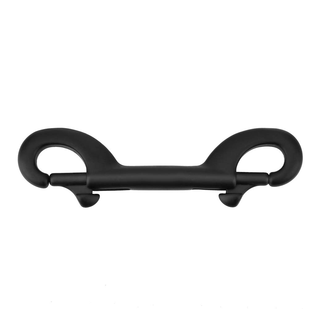QANYEGN Diving Clamp, Diving Double Head Hook, Metal Diving Hook for BCD Weight Belts or Other Diving Equipment (115mm-black)