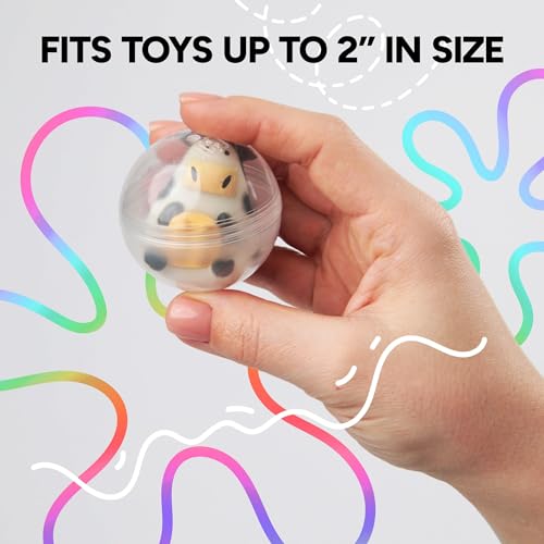 Image of Entervending Empty Clear-Colored Round Capsules 2 inch 25 pcs Bulk 7 Colors Capsule for Toy Gumball Machines Plastic Containers Surprise for Kids Party