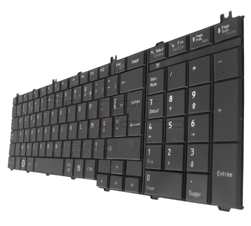 ARMORMICRO Clavier pour Toshiba Satellite (Pro) C660 (Pro) C660D C670 C670D C675 C675D - Français AZERTY (Noir LAQUÉ) Cover