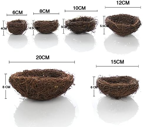 Artificial Birds Nest, 4 Set Handmade Natural Easter Nest Decor With Foam Eggs for DIY Crafts, Garden Yard Home Party Easter Decoration — view 5