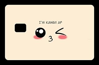 ستيكر لاصق لبطاقة الائتمان مطبوع عليه عبارة I'm Kawaii AF من دريبيت