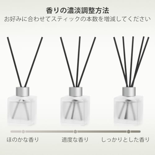 Aeeteek リードディフューザー 2 本セット 100ml バンブー & ホワイトティー エッセンシャルオイル スティック付き 長時間香る バスルーム・インテリア用 芳香剤