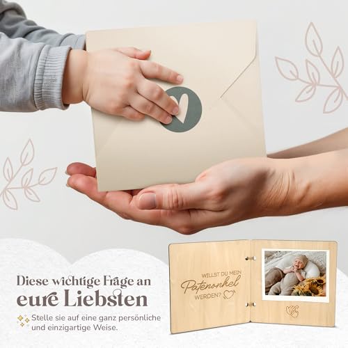 Godmother Ask Wooden Book with Envelope & Seal - Will You Be My Godmother?, Nature of Wood - Image 2