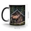 STVNKML Mountain Cabin Moose Color Changing Mug 11oz Heat Activated Coffee Mug Novelty Cup with Funny Designs Magic Ceramic Mugs for Christmas Gift Birthday Wedding #1