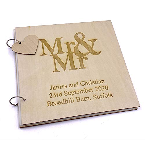 ukgiftstoreonline Personalised Mr and Mr Gay Wedding Photo Album Or Guest Book Keepsake