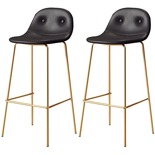 Tabourets de bar en cuir PU noir de qualité supérieure pour comptoir de cuisine