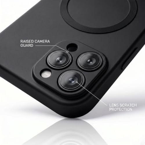 Image of amazon basics Premium Mag-Safe Case for iPhone 11 Pro | Shockproof & Anti-Scratch Cover | Soft Silicone with Wireless Charging | Camera Lens Guard - Black