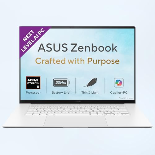 ASUS Zenbook S 16 (2026),AMD Ryzen AI 9 465,AMD Radeon iGPU, 32GB RAM, 1TB SSD,OLED, 16", (40 cm), Windows 11, M365 Basic(1 Year)* Office 2024, Scandinavian White,1.50 kg,UM5606GA-SR249WS,Co-pilot+ PC
