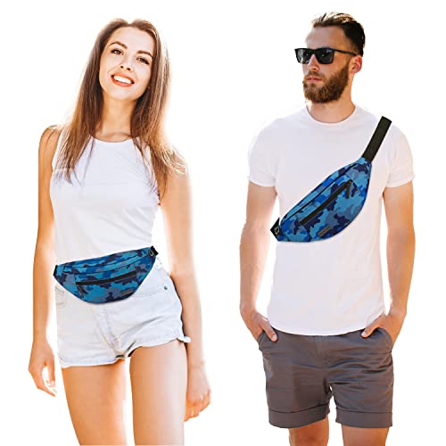 Image of MAXTOP Large Crossbody Fanny Pack Belt Bag with 4-Zipper Pockets Gifts for Enjoy Sports Festival Workout Traveling Running Casual Hands-Free Wallets Waist Pack Phone Bag Carrying All Phones