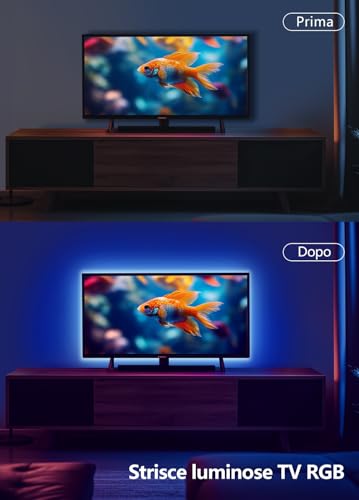 BEAEET Striscia LED 3M USB per TV con Telecomando e App Bluetooth, Illuminazione RGB per Atmosfera, Sincronizzazione con la Musica, Luci Decorative per Camera, Gaming, Feste e Natale (30 leds/m) - 2