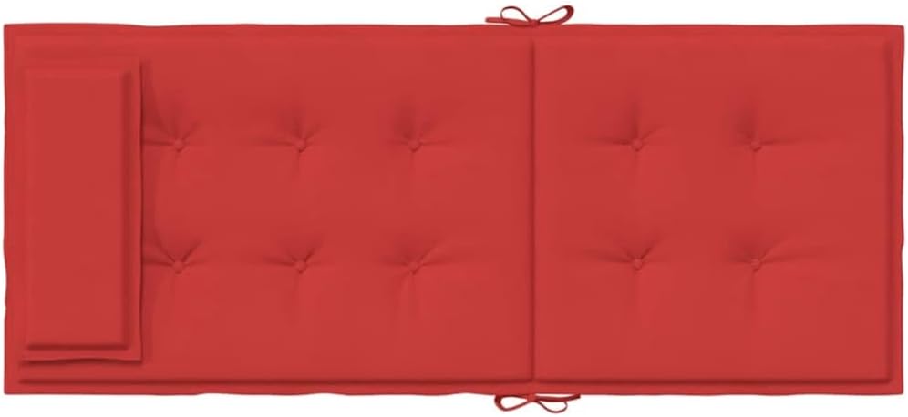 vidaXL 6 Piece Highback Chair Cushion Set Red Water Resistant Oxford Fabric Cushions Indoor Outdoor Seating Comfort Ties Elastic Straps Breathable Durable Sofa Seat Pillow Pad
