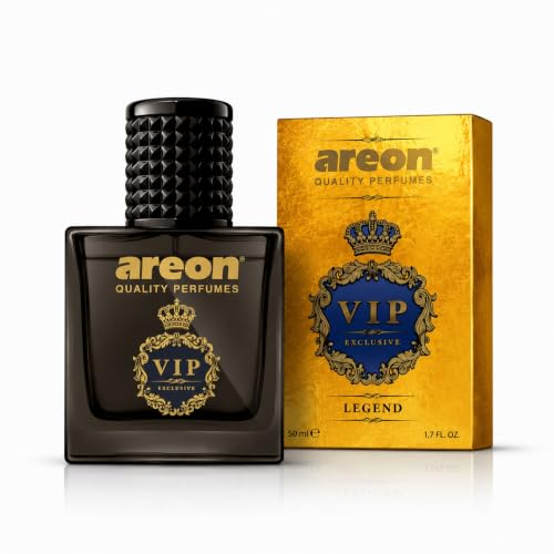 Image of AREON Legend Gold Car Perfume Spray - 1.7 Fl Oz Glass Bottle Air Freshener - Long-Lasting Fragrance for Car Interior - Premium Auto Air Freshener - Elegant Scent (50ml)