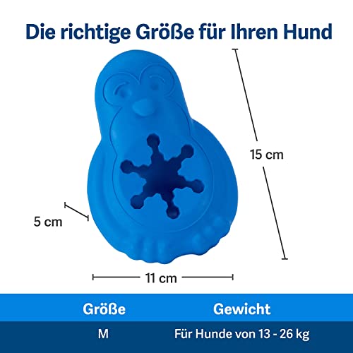 PetSafe Gefrier-Pinguin, Snackspielzeug für Hunde, Zur Beschäftigung und Gewichtskontrolle, Größe Mittel/Groß, Blau