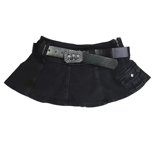 Saia jeans gótica Harajuku Y2k feminina gótica escura streetwear mini saia gótica punk grunge sexy e