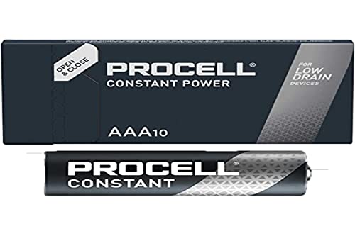 Duracell Lot de 10 Piles alcalines, Micro, AAA, LR03, 1,5 V Procell Constant, boîte de Vente au détail, Multicolore, 5000394149199