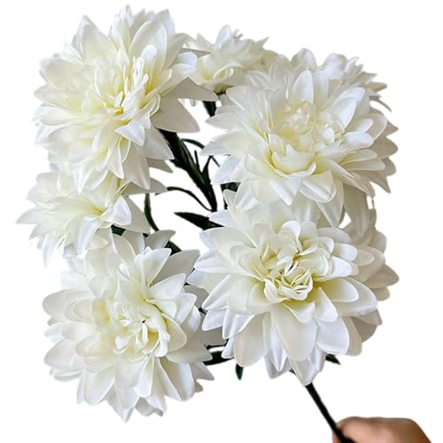 Centros de mesa con dalias artificiales realistas para decoración de restaurantes 2