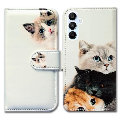 Coque Samsung Galaxy A35 5G rabat cuir étui portefeuille chat