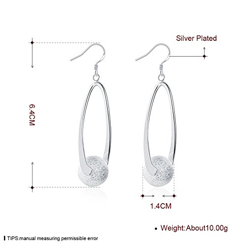 Nabtyjc Dangling Silver Earrings With Ball Drop For Women Girls #TOP1