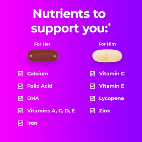 Image of One A Day Men's & Women's Pre-Pregnancy Multivitamin Softgel including Vitamins A, Vitamin C, Vitamin D, B6, B12, Folic Acid & more, 30+30 Count, Supplement for Before, During, and Postnatal