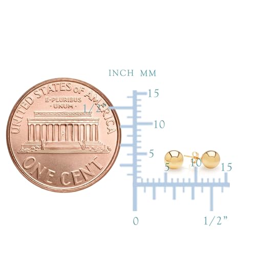 10K Yellow Gold Ball Stud Earrings3