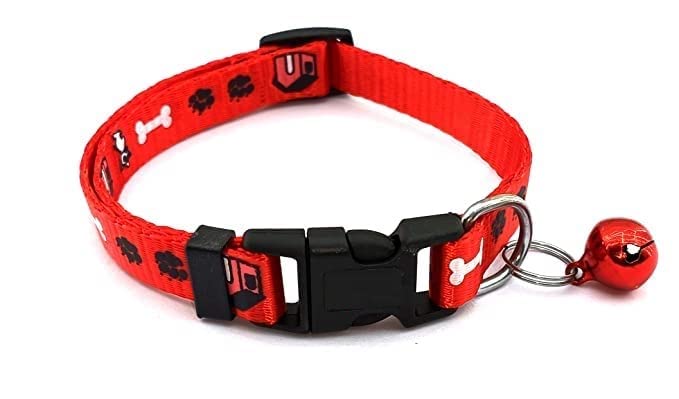 SPYNET Reflective Printed 15MM Nylon Collar Belt with Bell and Quick Release Adjustable Plastic Buckle Neck Collar Belt for Ideal for Playing/Walking Dogs and Puppies (Red) (B0C2PP9LL9) Amazon Price History, Amazon Price Tracker
