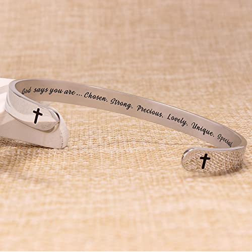 Btysun Bracelets for Women Mothers Day Bracelet Gifts from Daughter Inspirational Gifts for Women Graduation Gifts for Her Motivational Birthday Cuff Bangle Friendship Personalized Mantra Jewelry…