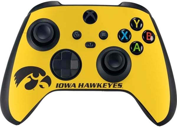 Skinit Decal Gaming Skin Compatible with Xbox Series X Controller - Officially Licensed University of Iowa Hawkeyes Distressed Logo Design