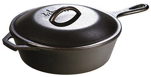 Image of Lodge Seasoned Cast Iron Lid - 8 Inches - Heavy-Duty Iron Cookware Cover for Heat Retention - Seasoned Skillet or Dutch Oven Cover - Replacement Lid