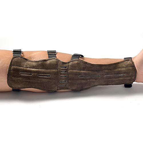 Universe Archery Leather Arm Guards | Bow Arm Protector 4 Strap Archery Guard | High-Grade Adjustable Leather Armguard | Hunting Accessories & Archery Sports (Dark Brown) #TOP5