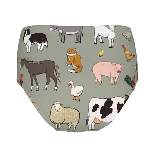 Farm Animals Pattern Girls' Underwear Soft Cotton Little Girls Panties Comfort Briefs2