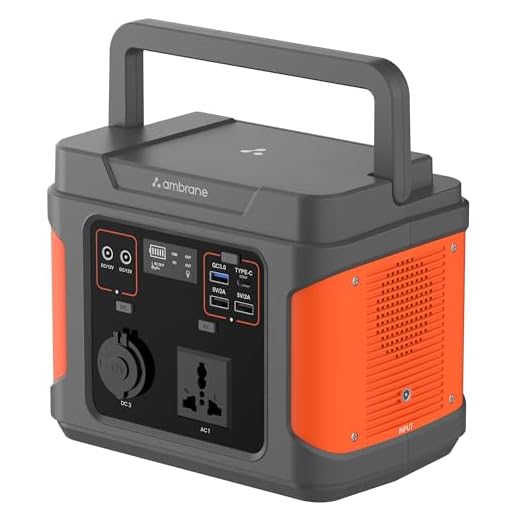 Ambrane 300W Portable Power Station Generator, 333Wh Battery, Fast Charging Perfect for Outdoor Camping, Road Trips, Emergency Backup with AC, DC Socket, Type C, USB Ports, LED light (Powerhub 300)