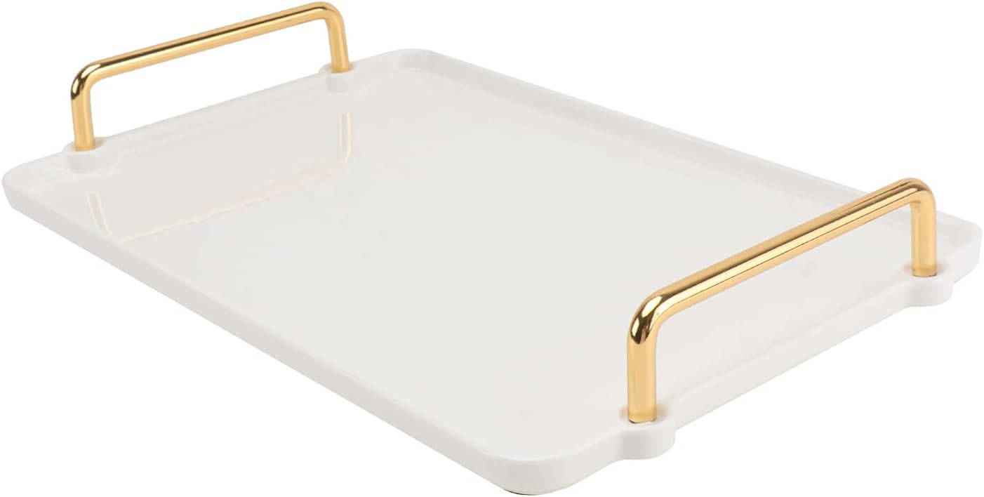 Cabilock 1pc Ceramic Storage Plate for Jewelry and Cosmetics Elegant Small Decorative Tray for Organizing Accessories Easy to Clean for Home Decor