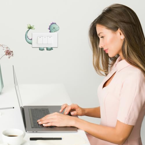 AHANDMAKER 6 Stück Dinosaurier Cartoon Lustige Lichtschalter Aufkleber Dinosaurier Wandaufkleber Interessante Lichtschalter Abziehbilder Für Lichtschalter Outlets Buchse Leiste Schlafzimmer Wohndeko