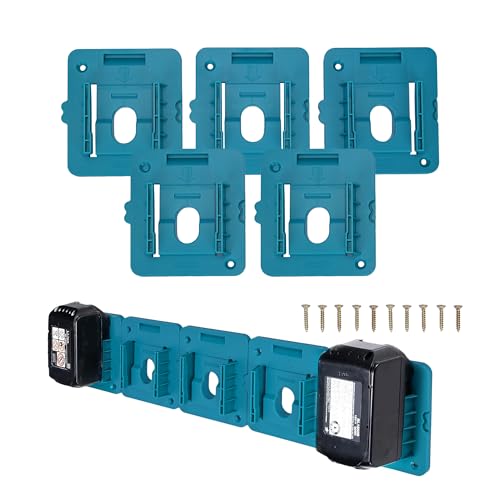 ohbien 5Pack Battery Holder for Makita 18V Battery Bosch, Makita Battery Holder Wall Mount Fit for BL1860 BL1850 BL1840 BL1830 with 10 Screws not Include Battery