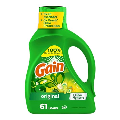Gain + Aroma Boost Liquid Laundry Detergent, Original Scent, 61 Loads, 88 fl oz, HE Compatible