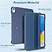 TiMOVO Case for iPad (A16) 11th Generation 11 Inch 2025/iPad 10th Generation 10.9 Inch 2022, Slim Stand Cover with Hard Translucent Back, Support Touch ID, Auto Wake/Sleep, Dark Sea Blue