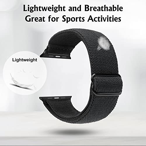 Image of Arae Stretchy WatchBand Compatible for Apple Watch Band 49 /45 /44 /42 /41 /40mm /38mm Comfortable Adjustable Sport Band for iWatch Series 10 9 8 7 6 5 4 SE 3 2 1 Women Men