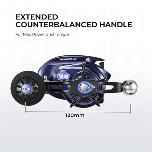 Image of Piscifun Alinox 400 Baitcaster Fishing Reel, 38Lbs Max Drag Aluminum Alloy Frame Baitcasting Reel, Available in 6.6:1 /8.1:1 Gear Ratio, Freshwater and Saltwater Low Profile Casting Reel for Musky